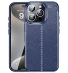 Apple iPhone 16 Pro Max      Leather Texture Case    [Navy]