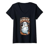 Womens Halloween Women I Found This Humerus Ghost Men & women girl V-Neck T-Shirt