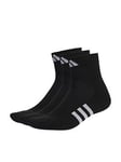 adidas Mens Training Cushioned Mid 3pack Socks - Black, Black, Size S, Men