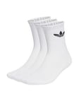 adidas Originals Unisex 3 Pack Trefoil Crew Cushion Socks - White, White, Size Xl, Men