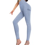 fuchsiaan Femmes Yoga Pantalons Fitness Collants Sexy Taille Haute Hip Lift Slim Extensible Respirant Mode Impression Fitness Leggings Push Up Fitness Pants Pêche Hips Bleu S
