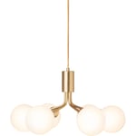 Apiales 6 Chandelier, Brass / Opal