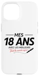 Coque pour iPhone 15 18ème anniversaire garçon fille 18 ans 2007 drôle cadeau