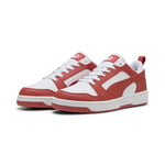 PUMA Mixte Rebound V6 Low Basket, White-Red Fire, 37 EU