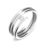 Platinum Brilliant Cut 0.08ct Diamond Spiral Band Ring