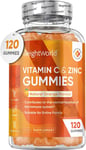 Vitamin C and Zinc Gummies for Adults & Kids - 200Mg VIT C as L-Ascorbic Acid -