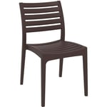 Chaise de jardin en plastique design simple empilable marron