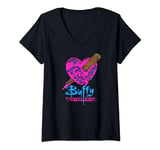 Buffy the Vampire Slayer Colorful Staked Heart V-Neck T-Shirt