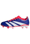 adidas Predator League J Football Boots Firm Ground, Lucid Blue/Cloud White/Solar Red, 3 UK