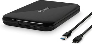 Boitier externe pour disque dur SATA I / II / III HDD ou SSD de 2.5"" (6.35 cm), hauteur du disque max. 9.5 mm, USB 3.0, protocole UASP compatible, transfert de données jusqu'à 5Go/s, aluminium noir