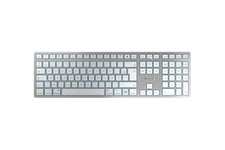 CHERRY KW 9100 SLIM - tastatur - AZERTY - Belgien fransk - hvid, sølv Indgangsudstyr