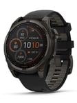 GARMIN fenix 8 Solar Sapphire 47mm Smartwatch Grå DLC-titan med svart/stengrått silikonarmband