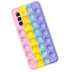 Pop Case for Samsung Galaxy A14, Fidget Bubble It Cover Stress (Rainbow) Rainbow