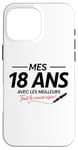 Coque pour iPhone 16 Pro Max 18ème anniversaire garçon fille 18 ans 2007 drôle cadeau