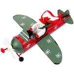 Christmas Doll Decoration Santa Flying Plane Pendants Metal