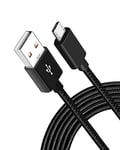 Micro USB Cable 3M, Long Micro USB Charger Cable, Android USB Charger Cable Nylon Braided, USB to Micro USB Cable Compatible With Samsung S7/ S6/ S5, ps4 controller charger USB cable, Kindle Fire,Sony