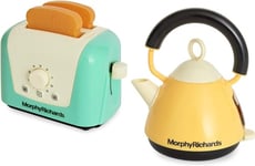 Casdon 65150 Morphy Richards Interactive Toy Toaster & Kettle for Children Aged 3+ | Looks Just Like The Real Thing for Endless Fun, Teal and Yellow,Medium