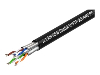 Lanview - Samlet kabel - 500 m - 7.3 mm - U/FTP - CAT 6a - formstøpt, utendørs, uten hindringer, solid - svart