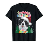 Merry Xmas Border Collie Pjs Mum and Dad Christmas Card Tee T-Shirt