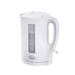 Quest 35019 1.7 Litre Electric Kettle/White/Cord Storage/Water Level Indicator/BPA Free/Automatic Cut-Off/Student Essentials for University