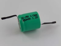 vhbw 1/3AA NI-MH Pile 300mAh (1.2V) Cosse à souder en Z pour modélisme, éclairage solaire, téléphone, etc.