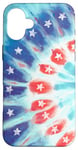 iPhone 16 Plus Americana Tie-Dye Stars Patriot Red White & Blue Tie Dye Case