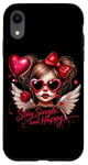 Coque pour iPhone XR Ailes d'ange « Stay Single And Happy Heart »