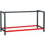 Helloshop26 - Pied établi 175 cm acier anthracite rouge support bureau emballage atelier