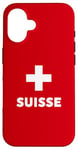 iPhone 16 Switzerland Flag Suisse Swiss Schweiz White Red Case