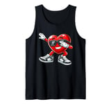 Funny Dabbing Heart Valentine Mens Kids Retro Valentines Day Tank Top