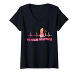 Womens Retro Cat Lover | Pet | Kitten | My Medicine For Happiness V-Neck T-Shirt