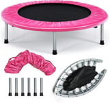 Mini Trampoline  Pliable Charge 150KG Trampoline de Sport Silencieux pour Intérieur avec Tapis de Sécurité