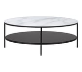 Table basse ovale MODERN LIVING Noir / blanc MARBELA
