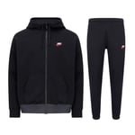 Nike Sportswear Mens Club Fleece Full Zip Tracksuit Black Cotton - Size Large