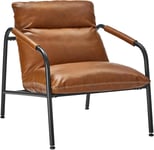 VASAGLE EKHO Collection LAC014K01 Lounge Chair with Metal Frame and Faux Leather Stitching Mid-Century Modern Style for Living Room, Bedroom, Office,