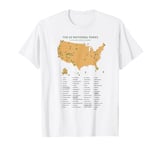 63 National Parks Map US Park Retro Vintage Camping Hiking T-Shirt