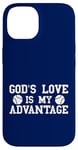 Coque pour iPhone 14 God's Love is My Advantage Christian Tennis Jesus Christ