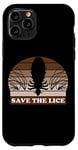 Coque pour iPhone 11 Pro Save The Lice, phrase sarcastique style rétro parasite humour