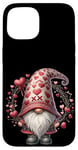 iPhone 15 Love Gnome Valentines Day Wreath For Her With Cute Hearts Case