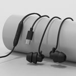 USB-C-kuulokkeet in-ear kuulokkeet uniäänen eristys - musta Musta