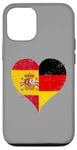 iPhone 12/12 Pro Small Vintage Heart for Spanish German A Spain Germany Flag Case