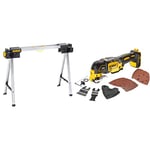 DEWALT DWST1-75676 Folding Saw Horse, Silver/Black, Sawhorse (Pack of 2) & DCS355N-XJ 18V Li-Ion Cordless Brushless Oscillating Multi-Tool