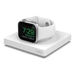 Belkin Apple Watch Charger, MFi Certified Wireless Fast Charging Travel Pad with Nightstand Mode, Minimalist Design and Included USB Type C Cable for Apple Watch Series 8, 7, 6, 5, 4, Ultra and More