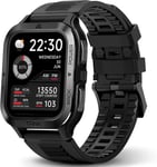 Montre Connectée Homme Militaire, 50m Étanche Appel Bluetooth Autonomie De Longue Durée 70 Modes Sport Traker D'activité, 1.85"" Grand Écran Hd Sommeil Fréquence Cardiaque Spo2 Ios Android