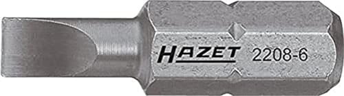 Hazet 2208-6 Embout-tournevis hexagone massif 1/4''/profil à fente Taille 0,6 x 4,5 longueur 25 mm