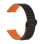 Svart orange silikonarmband för Huawei GT4, Samsung Watch6, 22mm