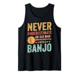 Old Man With A Banjo Player Music Playing Lover Musician Tank Top