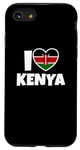 Coque pour iPhone SE (2020) / 7 / 8 I Love Kenya avec le drapeau et le coeur