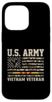 Coque pour iPhone 14 Pro Max Drapeau de l'armée américaine du Vietnam pour vétéran des États-Unis