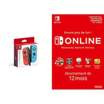 Nintendo Paire de manettes Joy-Con : droite bleu néon/gauche rouge néon + Switch Online 12 Mois (Code de téléchargement)